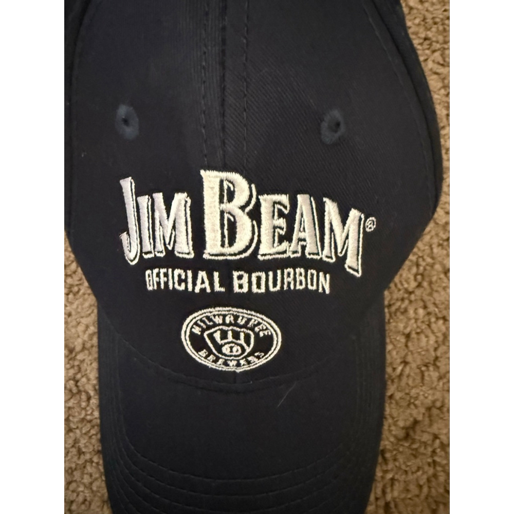 Men's Jim Beam Navy White Official Bourbon Baseball Cap One Size - Picture 2 of 4